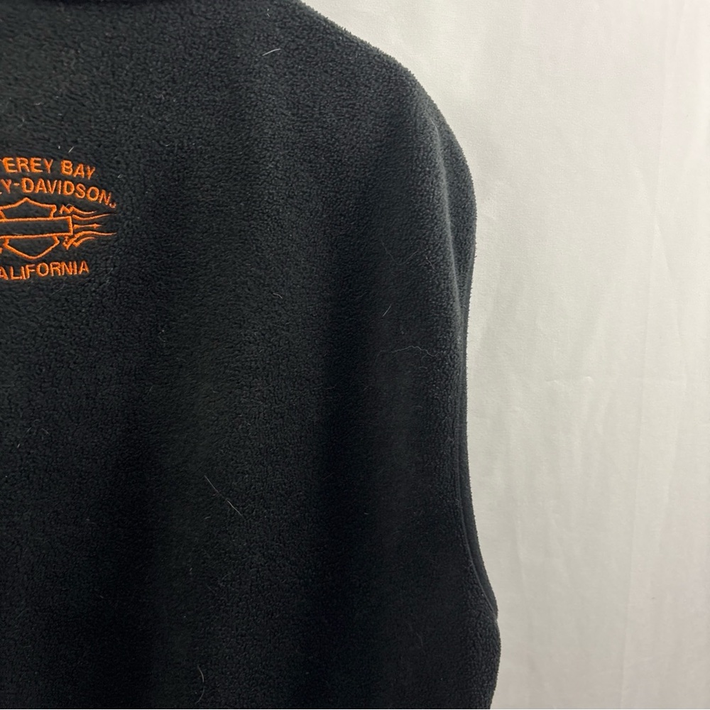 Vintage Harley-Davidson Fleece Vest Mens XL Black Sleeveless California - Picture 9 of 9